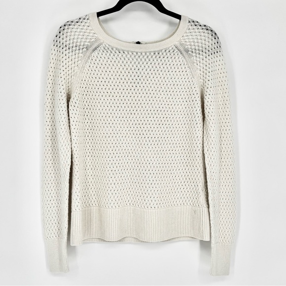 American Eagle White Cable Knit Sweater Size M - Picture 2 of 5